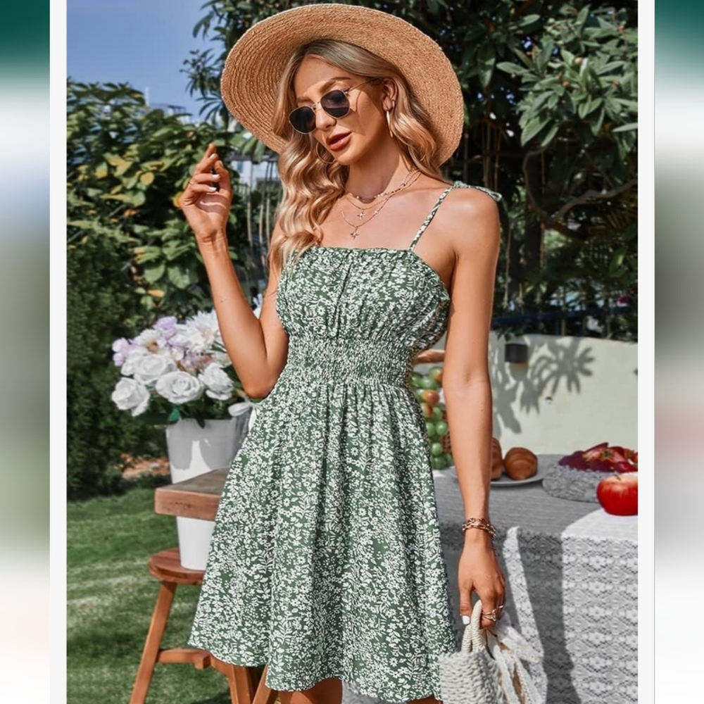 Women's Sling Dress Floral A-Line Dress Holiday Print Adjustable Length